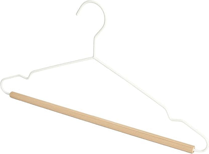 Premium Matt Metal White Suit Clothes Hanger 20 Pack Smooth Beech Wood Pants Bar,Durable Wood Top Suit Hangers Coat Hanger Dress Hanger Shirt Hanger