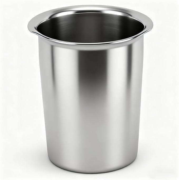 Yosoo Health Gear Kitchen Utensil Holder Spoon Fork Holder Storage Bucket, Multipurpose Large Capacity Utensil Crock for Countertop, Stainless Steel Utensil Holder 4.5*4.5*5.4in (Without Holes)