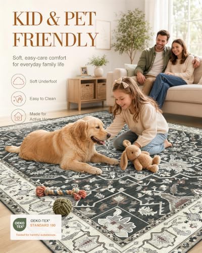 OLANLY 2x4 Washable Accent Rug Non Slip Carpet for Entryway Kitchen Bedside - Image 5