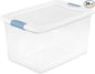 Sterilite 24-Pack Latching Box, Under Bed Storage Bins with Lids, Clear Plastic, 64 Quart - Heavy-Duty Organizing Containers for Closet, Bathroom, and Office