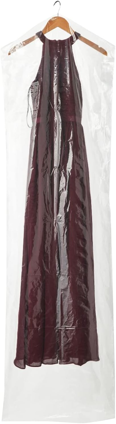 Juvale Clear Plastic Garment Bag - Dress Bags for Gowns & Dry Cleaner Covers - Hanging Clothes Organizer & Clothes Storage - 21 x 72 in, Pack of 50