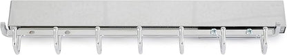 Rev-A-Shelf Sidelines 14" Pull Out Sliding Deluxe Belt, Scarf, Tie Accessory Organization Rack Holder Hanger with 7 Hooks, Chrome, CBRSL-14CR-1