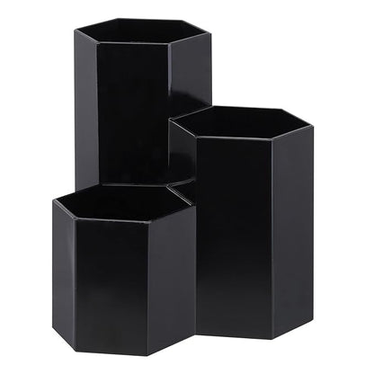 LoveBB Makeup Brush Holder Organizer, 3 Slot Plastic Cosmetics Brushes Pen Storage Solution, Black
