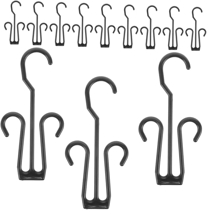Happyyami 25pcs Shoe Drying Rack Hooks Expandable Shoe Holder for Closet Double Hook Organizer for Boots and Slippers Portable Hanging Display for Indoor and Outdoor Use