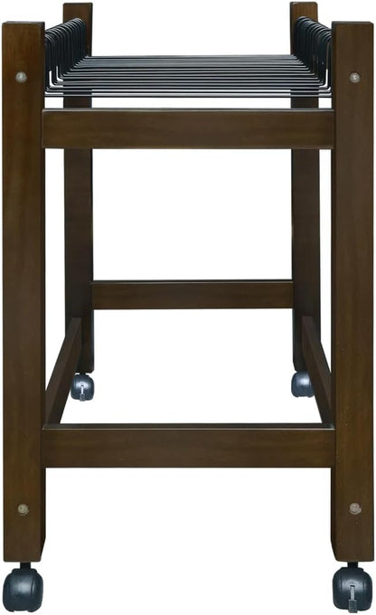 Wooden Rolling Pants Trolley with 16 Hangers