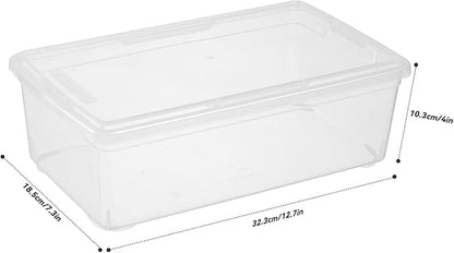 8 Packs 6 Quart Latching Storage Box,Shoe Boxes Clear Plastic Stackable Storage Bins With Lids Stackable Storage Containers Plastic Shoe Boxes With Lids (Clear, 8 Pack)