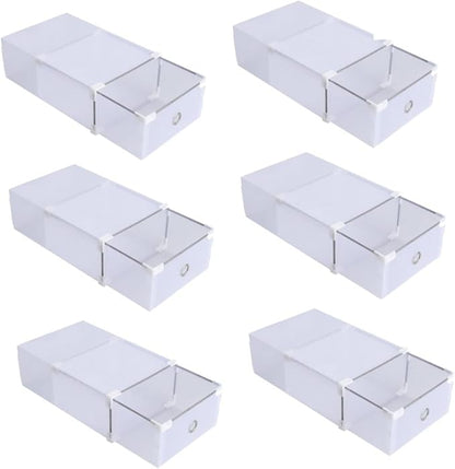 Amosfun 6pcs Shoes Storage Case Translucent Boxes Keep Shoes Clean Tidy for Dorm Home Office