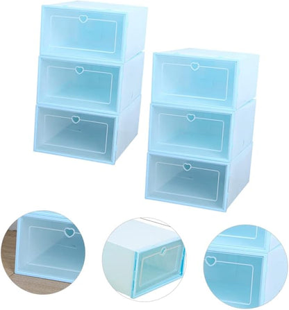 ULTECHNOVO 6pcs Shoe Box Storage Box Capacity Sandal Storage Organizer Easy to View Plastic Case