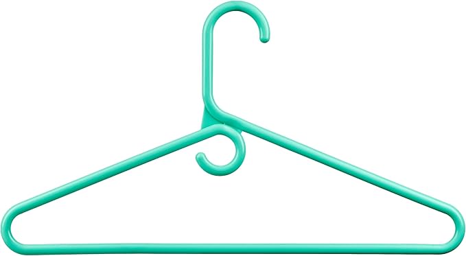 DEILSY™ Aqua Heavy Duty Hangers with Hooks for Scarves & Belts – Thick and Strong Clothes Hangers for Shirts, Jackets, Pants, and Dresses – Space-Saving Plastic Hangers – Pack of 30