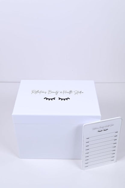 10 Layers Acrylic Eyelash Storage Box - Makeup Organizer False Eyelashes Glue Pallet Holder - Eyelash Extension Organizer Box - Grafting Eye Lashes Extension Close-Packed Display with 10 Pallets