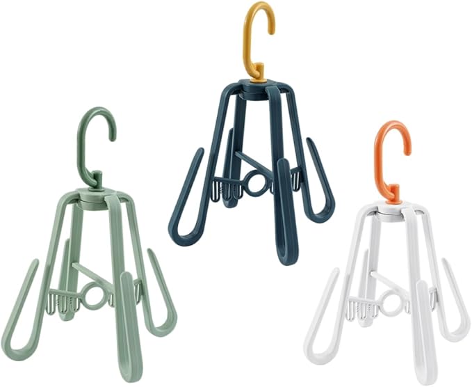 3pcs Rotating Multi-Function Shoe Drying Rack Foldable Hanging Organizer for Sandals Slippers Space-Saving Design Double Hooks for Home Use