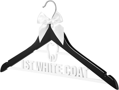 Bucherry First White Coat Hanger Dental Gift Hanger with Bow 1st White Coat Ceremony Dental Dentist Assistant Hygienist Graduation Gifts New Nurse Doctor Pharmacist Phd for College Med Graduation
