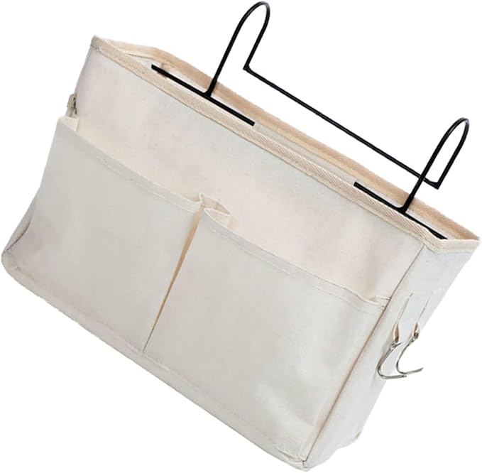 IMIKEYA White Wall Mounted Hanging Storage Bag for Home Practical Organizer for Bedroom Kitchen Living Household Over Door Pouch for Necklaces Keys Phones Shoes and More