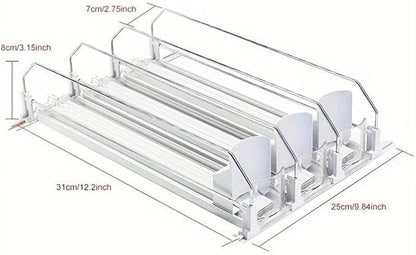 Can Dispenser, 1 Set/3 Counts Can Dispenser with Positioning Buckle, Soda Can Organizer, Drink Organizer for Fridge, Freezer Safe Kitchen Gadgets,Kitchen Storage Rack (1 Set-31cm/12.2in*42cm/16.5in)