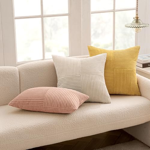 MIULEE Golden Mustard Decorative Throw Pillow Covers for Couch 18x18 Inch - Image 5