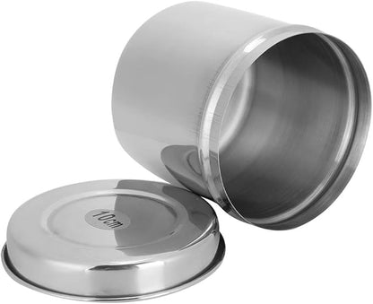 Atyhao Stainless Steel Cotton Ball Canister Jar Organizer with Lid for Bathroom Vanity Storage, Professional Use