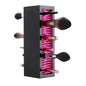 JAMEND CLXP Makeup Brushes Holder Organizer, Silicone Vanity Air Drying Rack Display Storage for Brush, Eyeliners and More, Practical Cosmetic Tools Container (Red-Black)