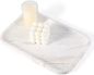 Karibiber Marble Vanity Tray, Marble Bathroom Tray Countertop, Decorative Trays for Dresser Organizer, White Stone Storage Serving Trays for Kitchen, Perfume, Jewelry Cathall Holder, Unique Veining