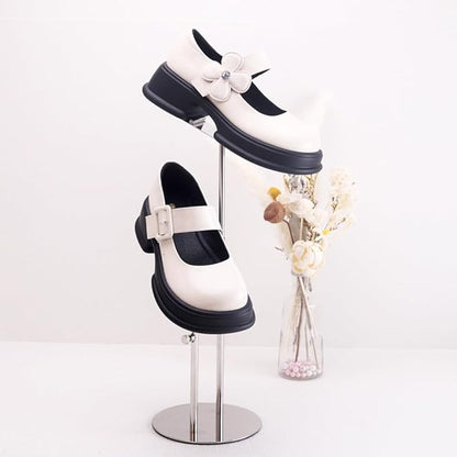 Shoe Display Stand for Retail Store Stainless Steel Height Adjustable Countertop Double-Headed High Heel Shoe Display Risers Stand Rack for Vendors Photos