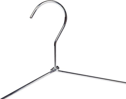 120 Quality 17-Inch Heavy-Duty Stainless Steel Clothes Hangers – 120 Pack – 4mm Thick Wire, Rust-Proof Polished Chrome, Bulk Slim Metal Hangers for Home, Retail & Storage
