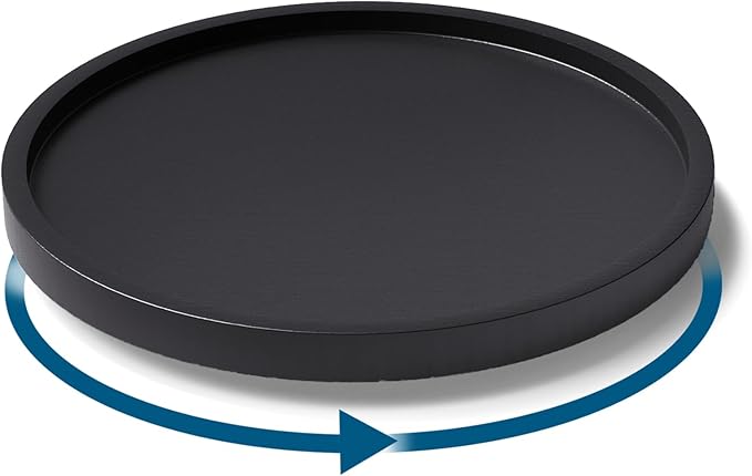 VERTORGAN Lazy Susan Organizer for Kitchen,Bamboo Turntable for Cabinet,Pantry,Vanity,Small（Black）