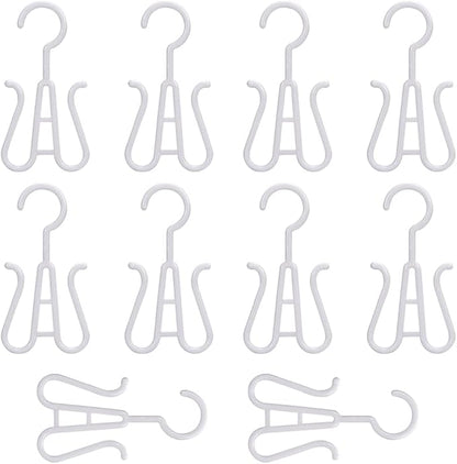 LIOOBO Double Hook Shoe Hanger for Closet Shoe Organizer and Slippers Drying Lightweight Plastic Storage Hook for Home Kitchen and Bicycle Use 10 Pieces