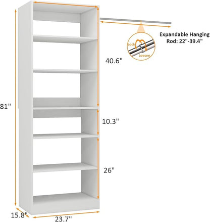 Closet System with Shelves, 2FT Closet Organizer System, Modular Close Organizer(VO-013)