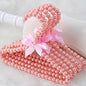 Zodensot 5 Pack Mini Pearl Baby Pets Small Clothes Hangers, Lovely Faux Pearl Beaded Elegant Garment Clothes Hangers with Ribbon Bowknot for Pet Dog Cat Baby Kids Children (Pink)