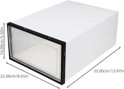 4 Pack Clear Plastic Shoe Boxes Shoes Holder Boxes for Storage Stackable