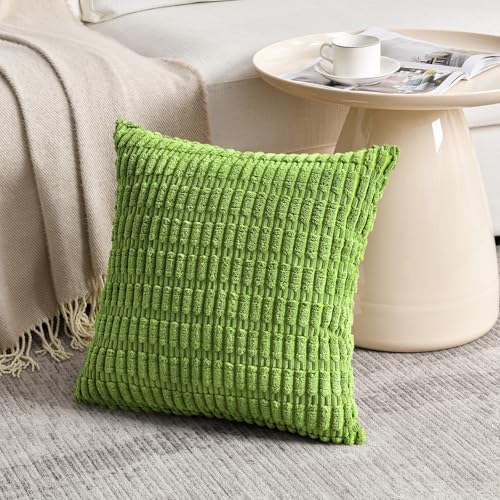 Fancy Homi 4 Packs Decorative Throw Pillow Covers for Living Room Couch Bed, Modern Farmhouse Boho Home Décor Accent Cushion Case, 24" x 24", Lime Green - Image 2