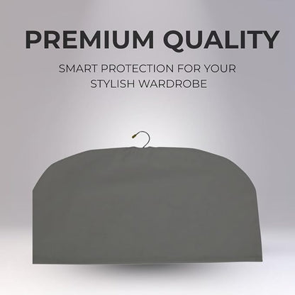 Shoulder Covers for Clothes - Breathable Garment Dust Covers Protectors for Suit, Coats, Jackets, Dress Closet Storage (Grey, Set of 5)
