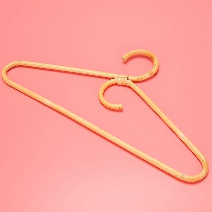 Rattan Clothes Hanger Style,Garments Organizer,Rack Adult Hanger,Room Decoration Hanger for Your Clothes.3 Pcs
