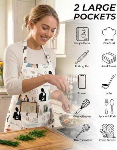 Women Apron, Cute Kitchen Aprons for Women, Girls - Image 6