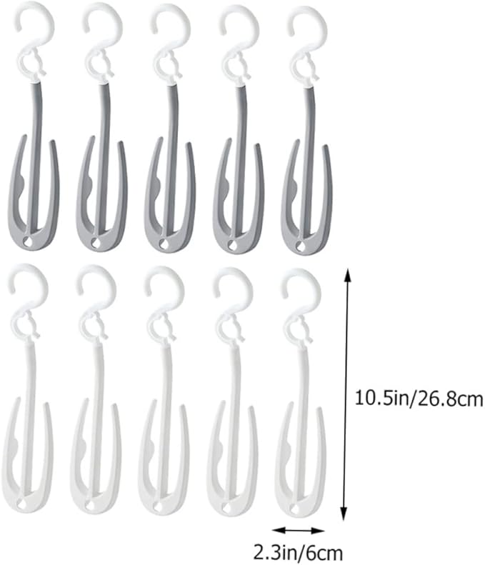 PRETYZOOM 10pcs Shoe Display Stand Double Hook Hanging Shoe Organizer for Drying Storage