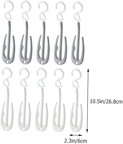 PRETYZOOM 10pcs Shoe Display Stand Double Hook Hanging Shoe Organizer for Drying Storage