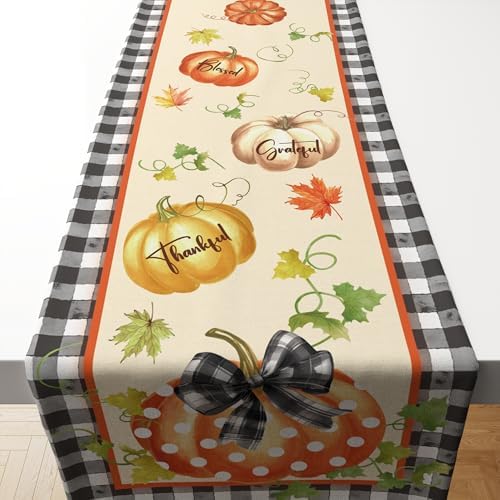 OHOME Thanksgiving Decorations - Thanksgiving Table Runner | Thanks Giving Table Decor | Friendsgiving Party Decorations Centerpieces Supplies Essentials for Room Office Indoor by OHOME