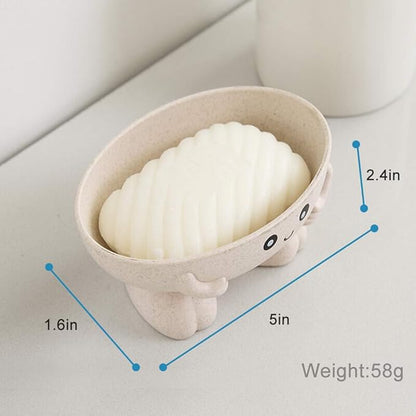 Soap Holder, Cute Soap Dish, Creative Lovely Bar Soap Tray Counter for Shower Bathroom Kitchen Countertop - Beige