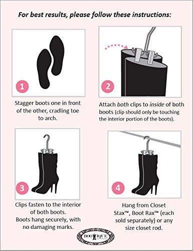 On Sale! The Boot Hanger in Black - Shoe Storage Space Saver (Set of 3); Boot Hanger, Boot Holder, Boot Clips (BLACK)