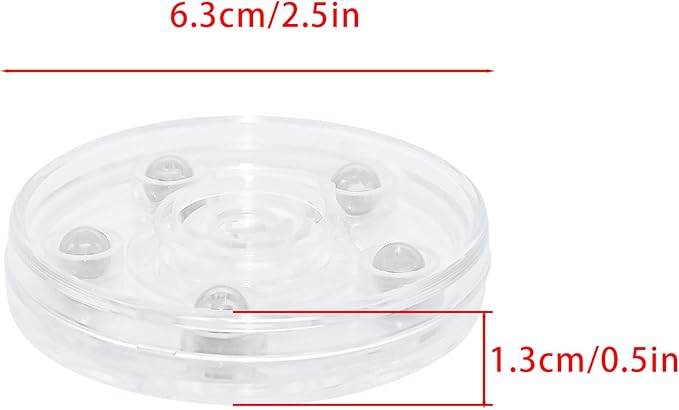 4 Pcs Clear 2.5 inch Acrylic Lazy Susan Rotating Turntable Organizer Bearings - Round Swivel Plate for Spice Rack, Table, Cake, Kitchen Pantry