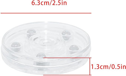 4 Pcs Clear 2.5 inch Acrylic Lazy Susan Rotating Turntable Organizer Bearings - Round Swivel Plate for Spice Rack, Table, Cake, Kitchen Pantry