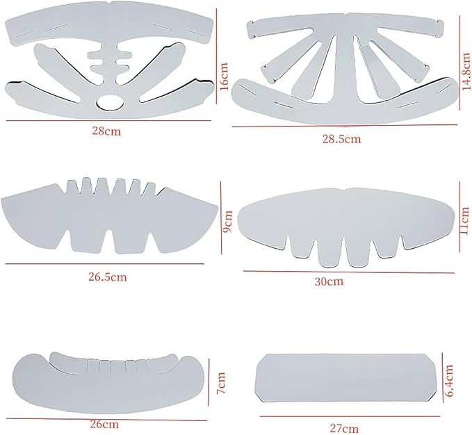 30 Pcs Baseball Caps Inserts Shapers, 6 Design Cardboard Hat Support Brim Holder Universal Cap Inner Liner for Home Store Display Stand,White