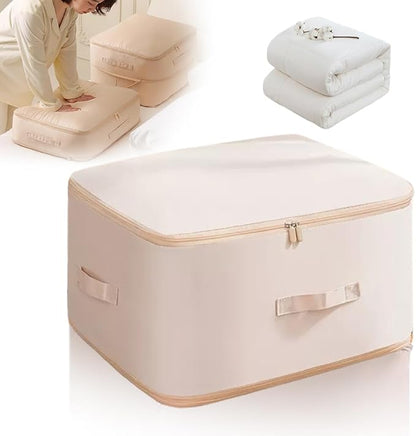 Generic Storage Organizer, 2024 New Ultra Space Saving Self Compression Organizer, Dustproof and Moisture-proof Compression Storage Bag for Comforters, Clothes, Blankets (Apricot Pink, Large)
