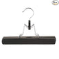 Pack of 5 Wooden Pants Hangers Non Slip Skirt Hangers Wig Hair Extension Hanger with 360° Swivel Hook Clip Hangers (Z- 5 Pack Hangers Black)