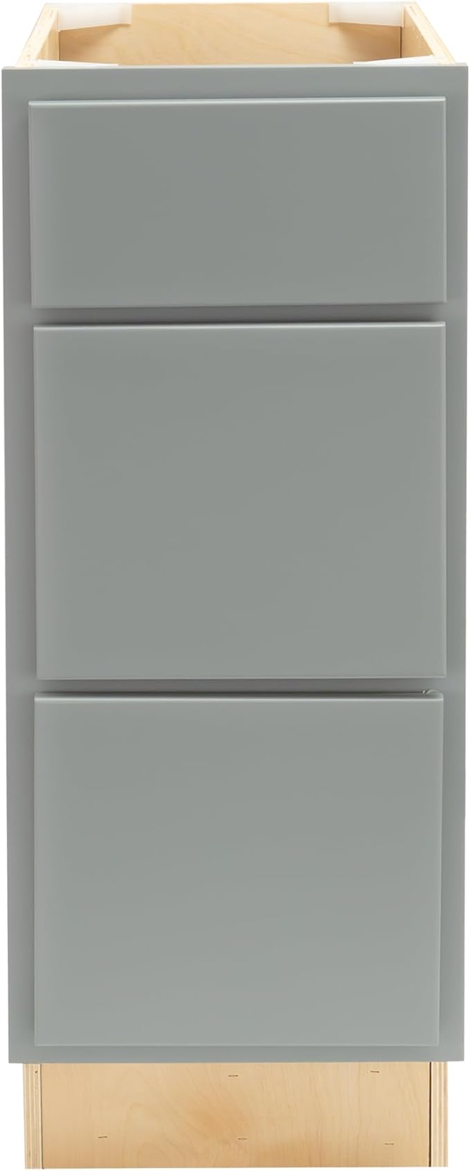 Quicklock RTA (Ready-to-Assemble) | Base Kitchen Cabinets - Shaker Style | Made in America (Magnetic Gray, 15" W x 34.5" H x 24" D 3 Drawer Pots and Pans)