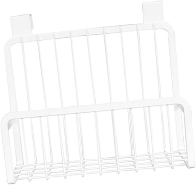 ULTECHNOVO Over the Cabinet Door Basket Nail Hanging Storage Rack for Kitchen Bathroom Strong Capacity Organizer for Condiments Versatile Use Cupboards Wardrobe Doors