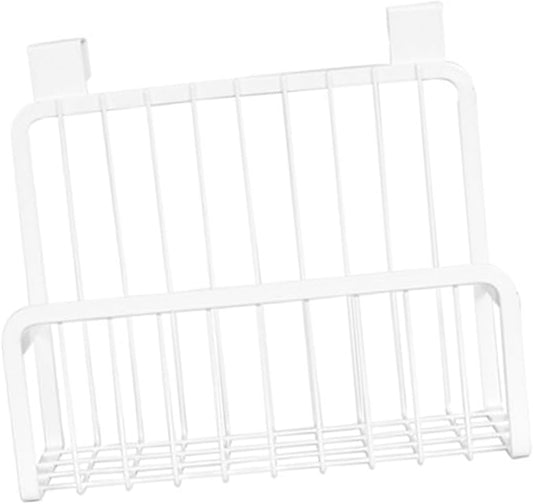 ULTECHNOVO Over the Cabinet Door Basket Nail Hanging Storage Rack for Kitchen Bathroom Strong Capacity Organizer for Condiments Versatile Use Cupboards Wardrobe Doors