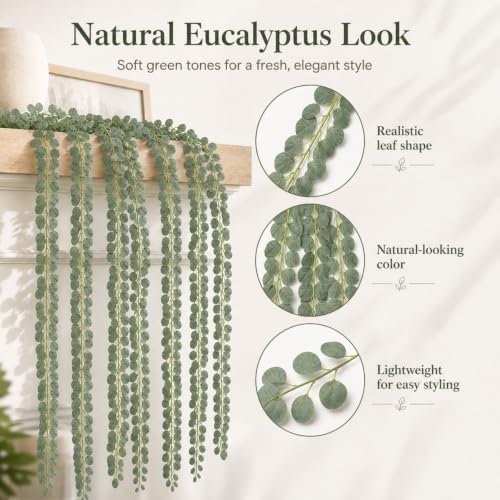 12 Pack Artificial Eucalyptus Garland, 94.4 FT Greenery for Wedding Decor - Image 2