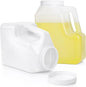 Yesland 2 Pcs White Plastic Gallon Jar with Handle and Airtight Lid - Square Empty Storage Containers and Jugs - 1.25 Gallon Wide Mouth Bottles for Craft Supplies, Paint, Detergent Storage, Liquids
