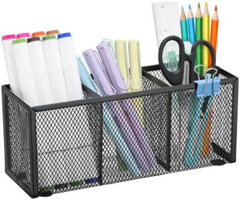 Segarty Large Pencil Holder Cup Mesh Metal Black 1PC Desk Organizer Holder by Segarty