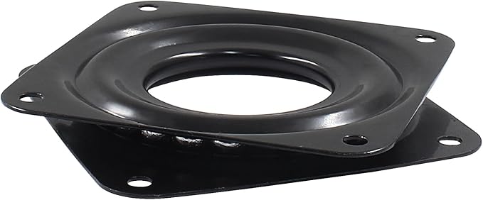 Hordion 2 Pcs 3 Inch Lazy Susan Turntable Bearings, Square Rotating Plate Lazy Susan Hardware Heavy Duty Swivel Plate for Kitchen Dining Table Makeup Holder, Black